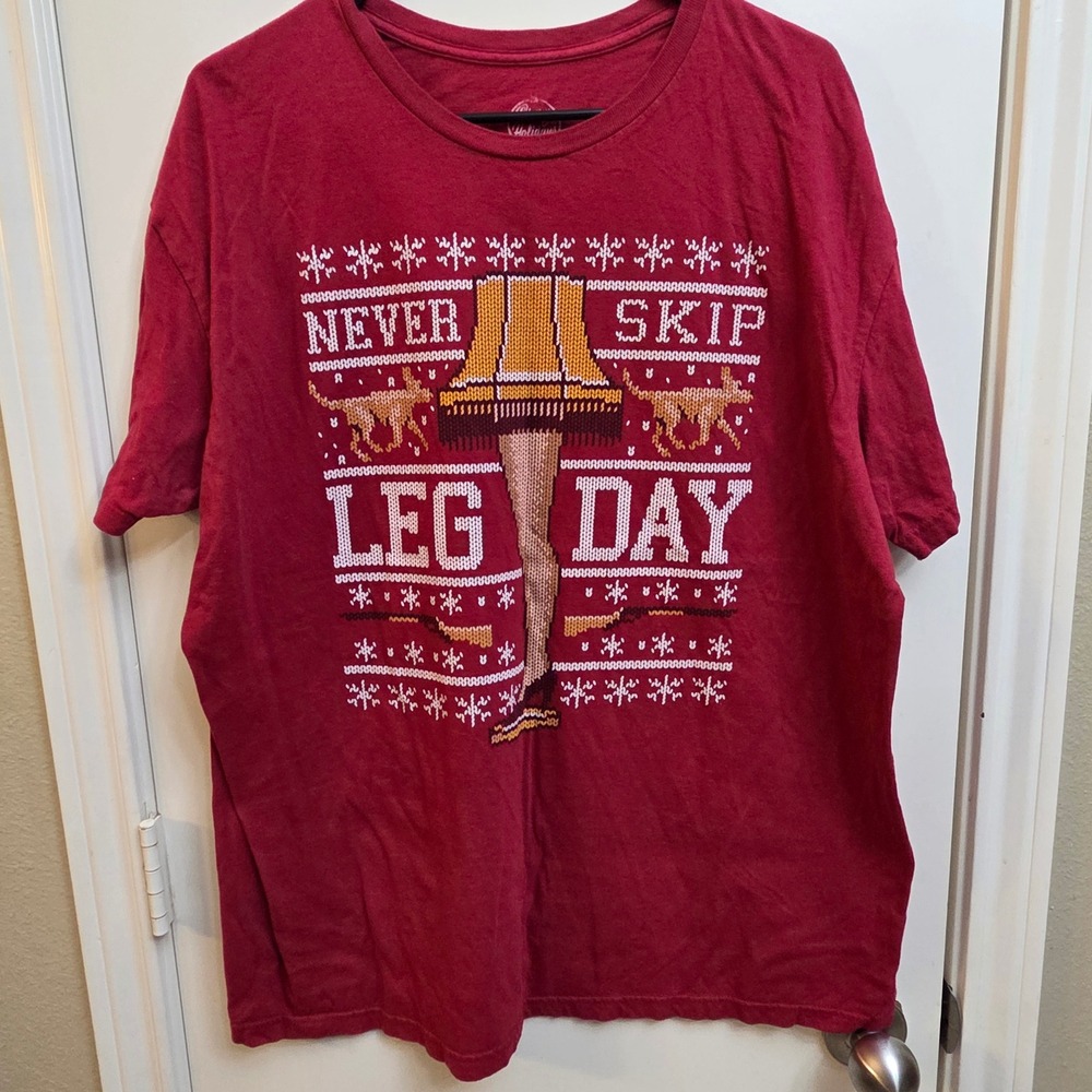 Happy Holidays Leg Lamp Ugly Christmas Sweater T Shirt XL